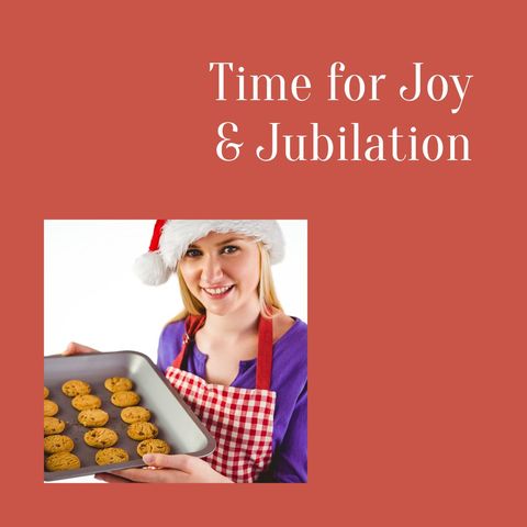 Festive Spirit: Woman Baking Cookies in Christmas Attire