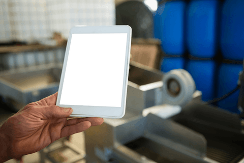 worker hand holding transparent tablet in industrial factory - Download Free Stock Videos Pikwizard.com