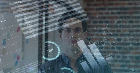 businessman analyzing digital financial data visual overlay - Download Free Stock Images Pikwizard.com