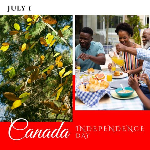 diverse family celebrating canada day with outdoor meal - Download Free Stock Templates Pikwizard.com