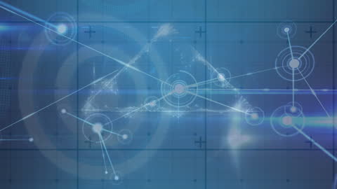 Digital Network Interface with Blue Connectivity Aesthetics