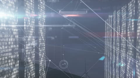 Futuristic Wind Turbines with Digital Data Visualization