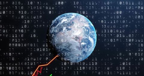 Global Data Analytics with Financial Charts and Earth - Download Free Stock Images Pikwizard.com