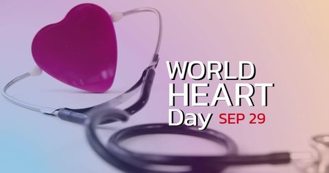 World Heart Day Concept with Stethoscope and Heart Shape