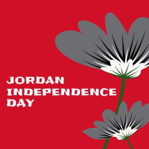 Jordan Independence Day with Festive Flowers Design