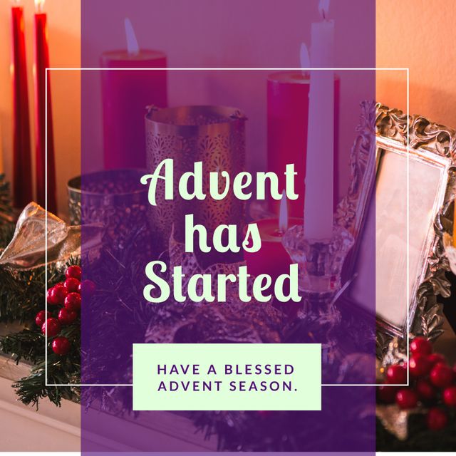 Composition of advent has started text over candles and decorations - Download Free Stock Videos Pikwizard.com