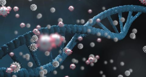 dna helix with floating covid-19 virus particles - Download Free Stock Images Pikwizard.com