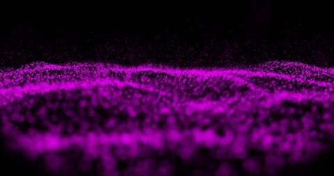 Dynamic wave of digital purple lights radiating energy