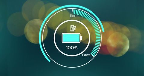 Car Digital Interface Displays Battery and Efficiency - Download Free Stock Images Pikwizard.com