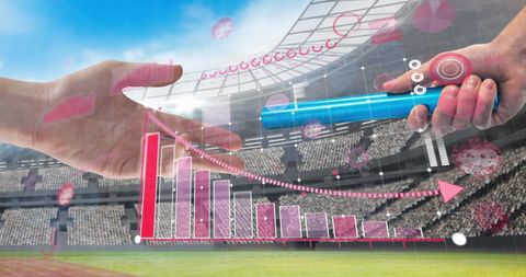 Pandemic impact on sports illustrated by data and teamwork