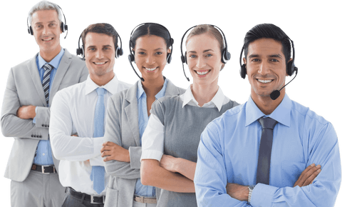Transparent Team of Diverse Professionals Wearing Headsets - Download Free Stock Videos Pikwizard.com