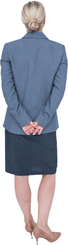 transparent businesswoman with hands behind back in professional attire - Download Free Stock Videos Pikwizard.com