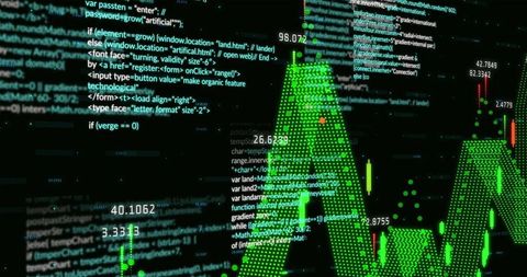 Coding and Data Analytics with a 3D Bar Chart and Screens - Download Free Stock Images Pikwizard.com