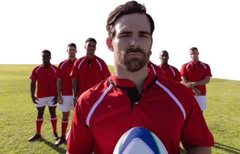 transparent rugby team unity holding ball on field - Download Free Stock Videos Pikwizard.com