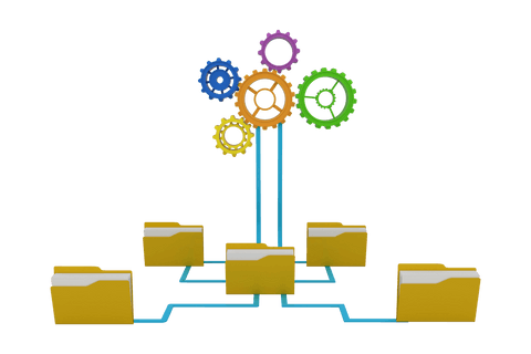 Colorful Cogs and Folders on Transparent Background Illustration - Download Free Stock Videos Pikwizard.com