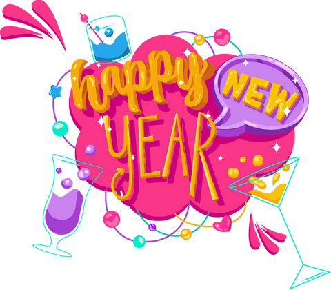 transparent celebratory new year text with cocktails artwork - Download Free Stock Videos Pikwizard.com