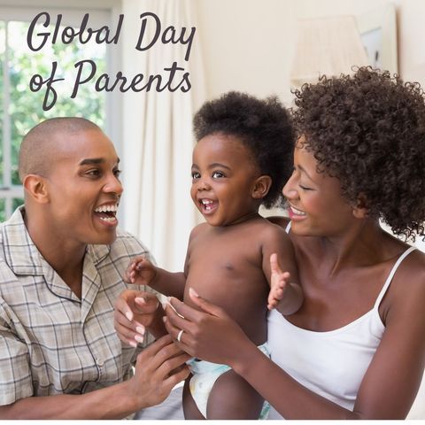 Happy african american family celebrating global day of parents