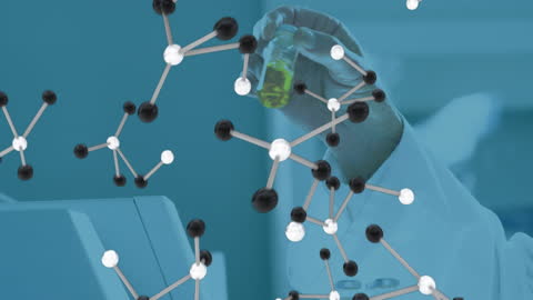 Scientist Analyzing Molecule Structure in Innovative Laboratory