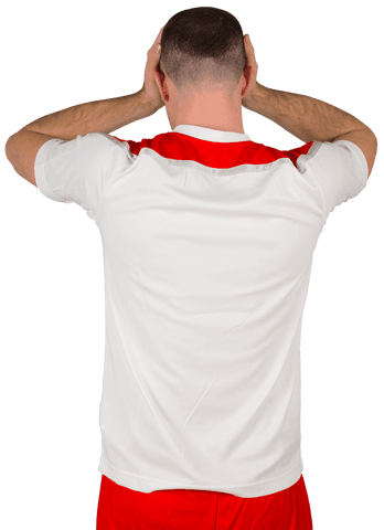 Disappointed Football Player Holding Head in Hands Transparent - Download Free Stock Videos Pikwizard.com