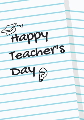 happy teacher's day celebration with gratitude note design - Download Free Stock Templates Pikwizard.com