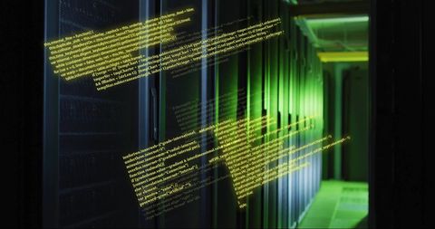 Digital Data Streams Flowing Through Secure Server Room - Download Free Stock Images Pikwizard.com