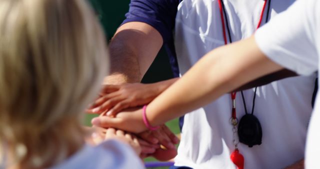 Sports Coach and Children Team Building Cheer at Training - Download Free Stock Images Pikwizard.com