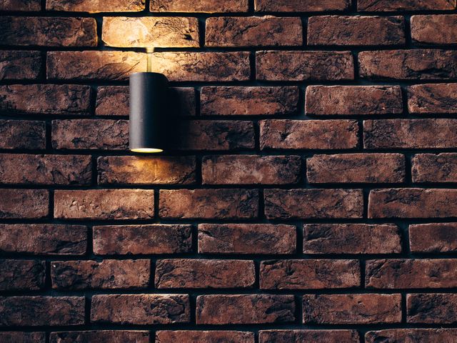 Modern Wall Sconce Light on Rustic Exposed Brick Wall - Download Free Stock Photos Pikwizard.com