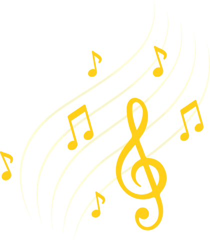 yellow treble clef with musical notes on transparent background - Download Free Stock Videos Pikwizard.com