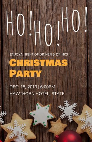 Festive Christmas Party Invitation with Rustic Decor - Download Free Stock Templates Pikwizard.com