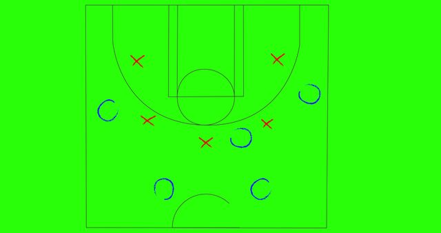 Basketball Court Strategy Diagram on Green Background - Download Free Stock Images Pikwizard.com