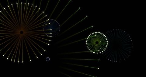 Colorful fireworks bursting on night sky celebration