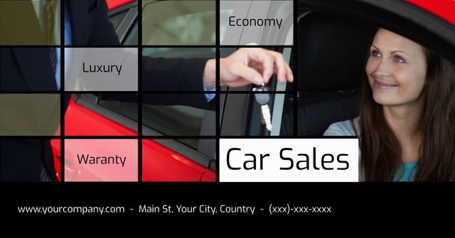 Customer Receiving Car Keys Illustrates Car Sales Business - Download Free Stock Templates Pikwizard.com