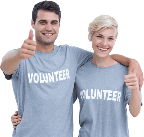smiling volunteers giving thumbs up on transparent background - Download Free Stock Videos Pikwizard.com