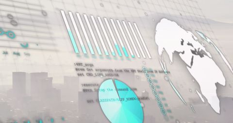 Abstract Financial Data Interface Over City Skyline - Download Free Stock Images Pikwizard.com