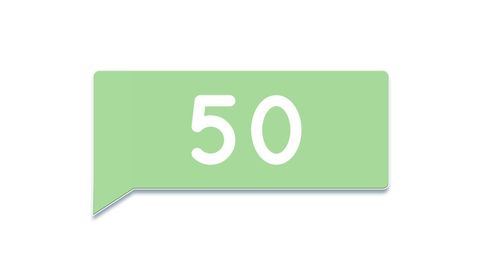 Green Notification Bubble with Number Fifty Icon on White - Download Free Stock Images Pikwizard.com