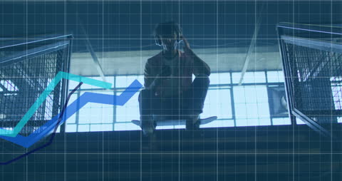 Digital Financial Concept with Man on Smartphone