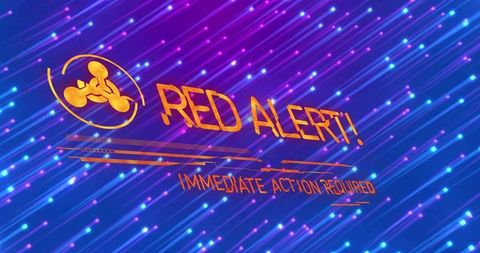 Futuristic Neon Red Alert Notification Interface