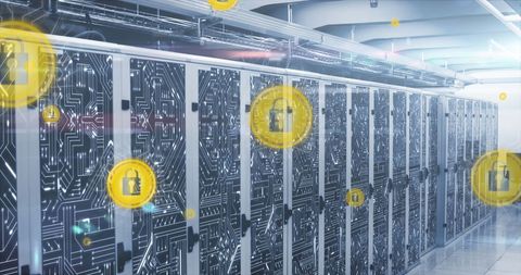 Digital Locks on Data Servers Representing Cybersecurity - Download Free Stock Images Pikwizard.com