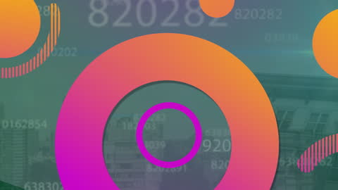 Futuristic Animation with Data Overlay in Urban Setting