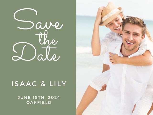 Beach-Themed Save the Date Card for Wedding Announcement - Download Free Stock Videos Pikwizard.com
