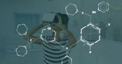 Woman Experiencing Medicine with Virtual Reality Headset