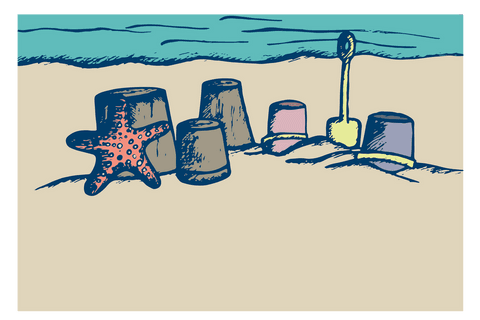 transparent beach toys and starfish on sandy beach background - Download Free Stock Videos Pikwizard.com