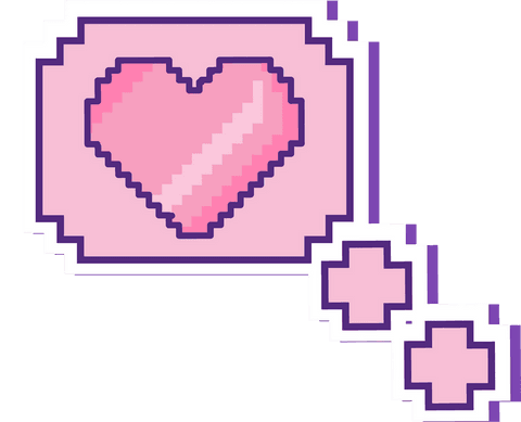Transparent Pixel Art Heart in Thought Bubble with Plus Signs - Download Free Stock Videos Pikwizard.com