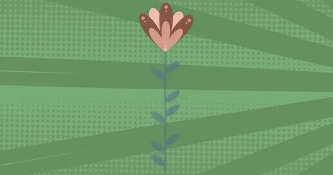 Minimalist Floral Design on Abstract Green Background