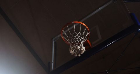 Close-up of Basketball Hoop Filled with Shot Ball - Download Free Stock Images Pikwizard.com