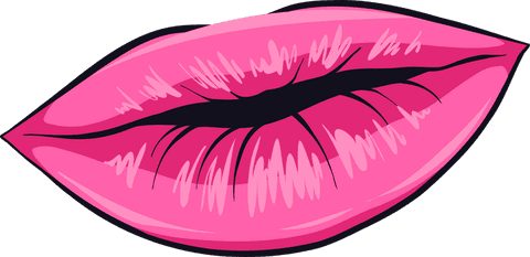stylized glossy pink lips illustration on transparent background - Download Free Stock Videos Pikwizard.com