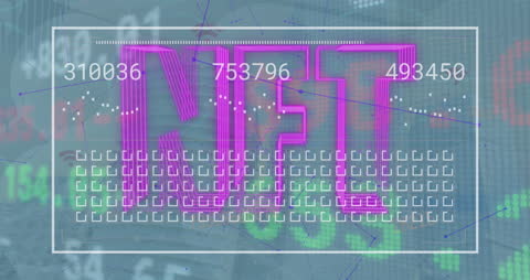 Animated NFT Text with Digital Finance Background
