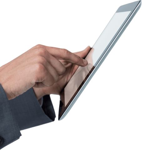 Businessman's Hand Interacting with Transparent Tablet Screen - Download Free Stock Videos Pikwizard.com