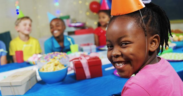 Joyful Children Celebrating Birthday with Colorful Decor - Download Free Stock Images Pikwizard.com