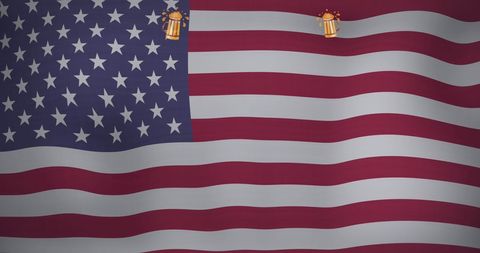 American Flag with Festive Beer Icons for Patriotic Celebration - Download Free Stock Images Pikwizard.com